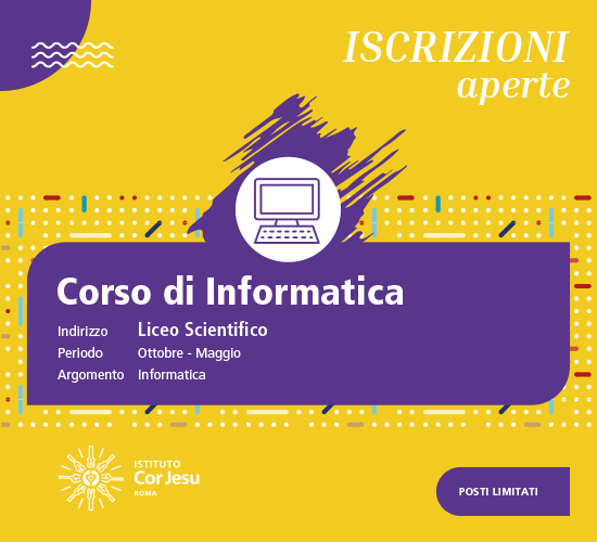 Istituto Cor Jesu Roma Banner Corso di Informatica